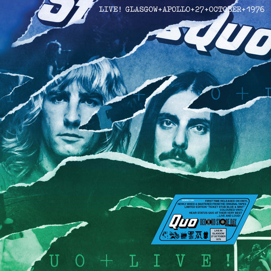 Status Quo - Live In Glasgow 27th October 1976 Night 1 (140g Ticket Stub Mint and Blue vinyl) RSD 2025) (RSD 2025)